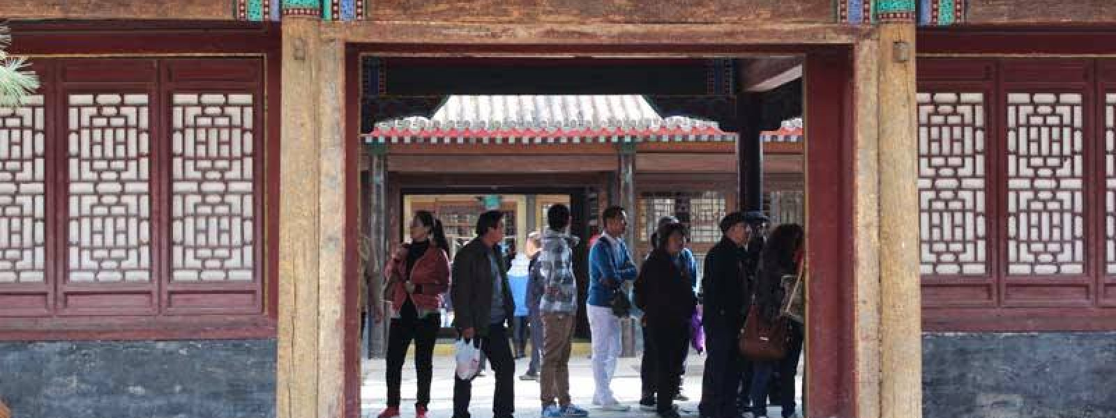 Students explore a historical site in Beijing