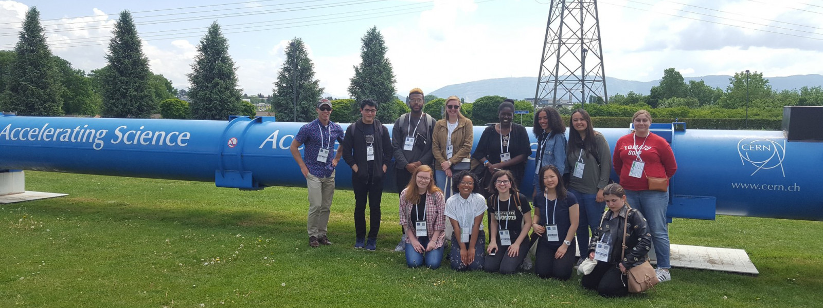 The group tours CERN.