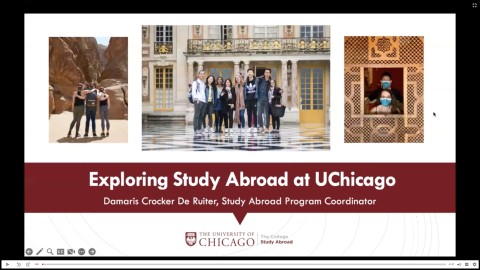 First slide from PowerPoint presentation on Exploring Study Abroad at UChicago