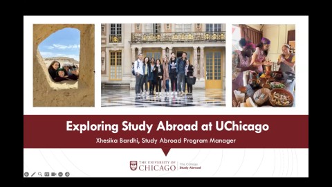 First slide from presentation on Exploring Study Abroad at UChicago